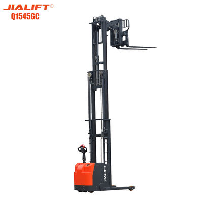 গুণ  UL Electric Reach Walkie Stacker Standing On 1500kg Lifting Height 4500mm কারখানা